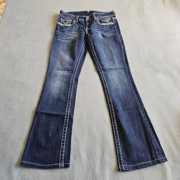 Vigoss Slim Boot Jeans Womens 31Wx31.5L Medium Wash Stretch Waist New York Fit - Picture 1 of 12